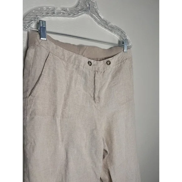 Carter Club Petite‎ Classic Fit Linen Blend Pants Beige Size 10P - Picture 3 of 7